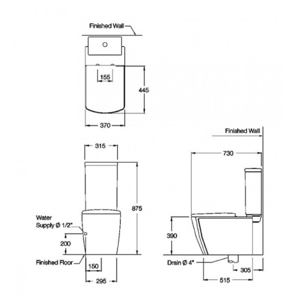 Bồn Cầu 2 Khối Cotto C16897 3x3 R3 3 Bồn cầu 2 khối Cotto C16897 3x3 R3
