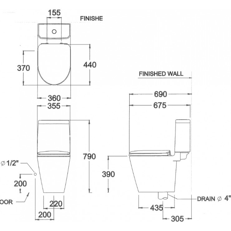 Bồn Cầu 2 Khối Cotto C17027 Space Solution 3 bồn cầu 2 khối COTTO C17027 Space Solution