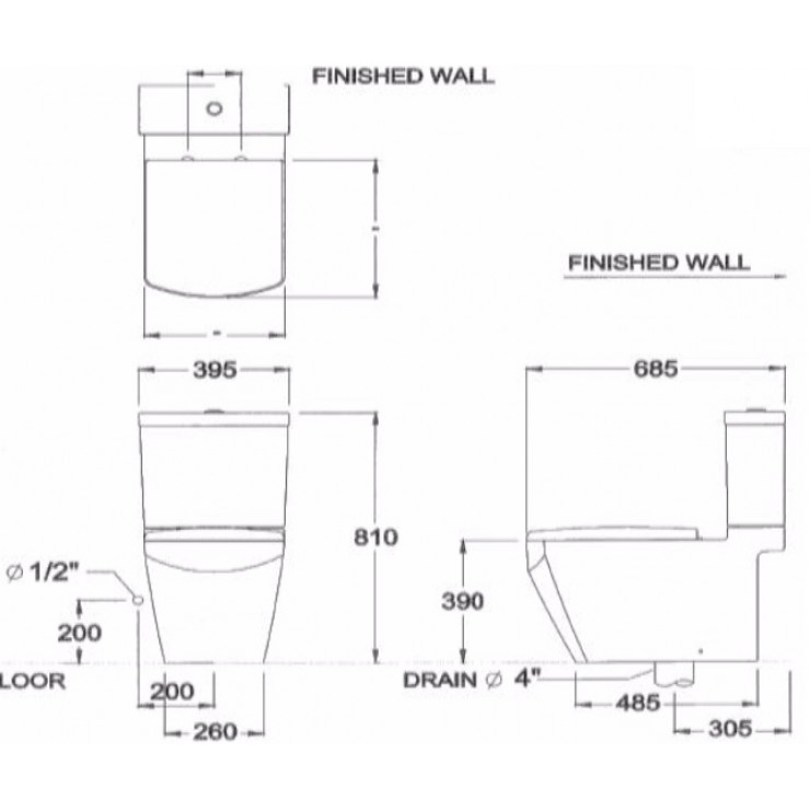 Bồn cầu 2 khối Cotto C17087 Tetragon