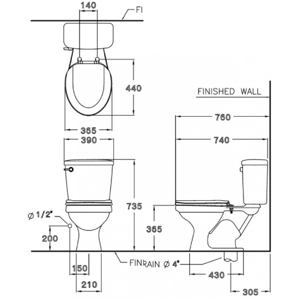 Bồn cầu 2 khối Cotto C186 Tanya