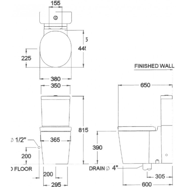 Bồn Cầu 2 Khối Cotto C17177 Olix