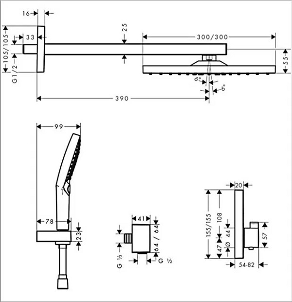 Sen Âm Tường Hansgrohe 27939670 Màu Đen