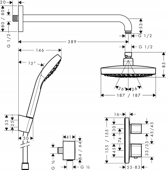 sen âm tường Hansgrohe Croma Select E 27294000