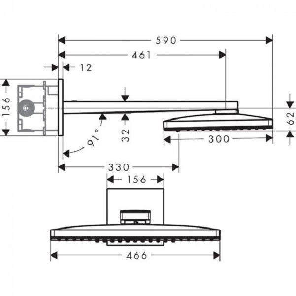 Sen âm tường Hansgrohe Rainmaker 24005400