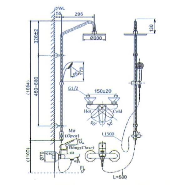 Sen cây Inax BFV-1115S nóng lạnh