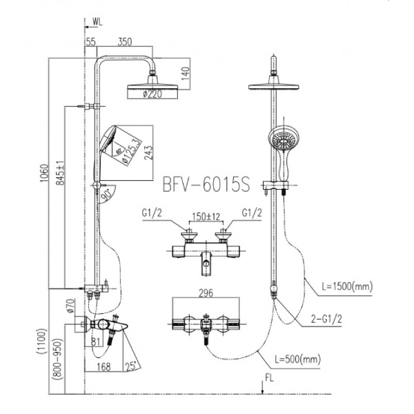 Sen cây Inax BFV-6015S nhiệt độ