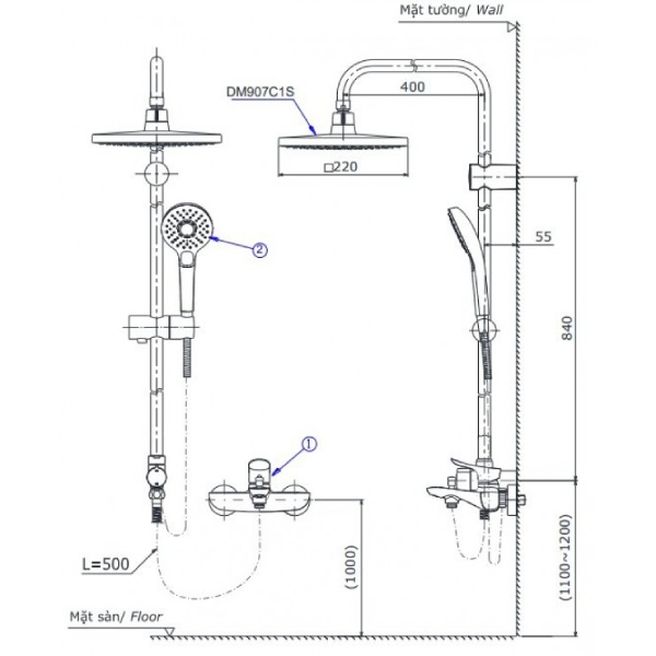 Sen cây TOTO DM907C1S/TBG02302V/DGH108ZR nóng lạnh