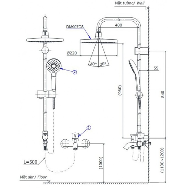 Sen cây Toto DM907CS/TBS03302V/DGH108ZR nóng lạnh