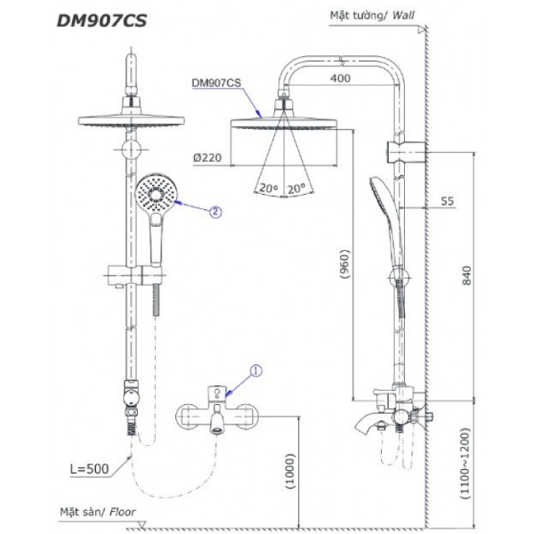 Sen cây TOTO DM907CS/TBS04302V/DGH104ZR nóng lạnh