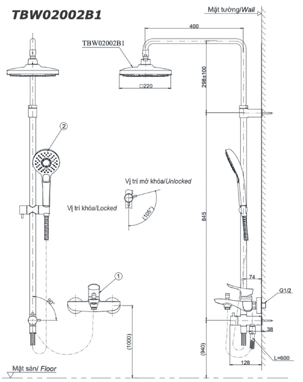 Sen cây TOTO TBG04302VA/TBW02006A/TBW02002BA nóng lạnh