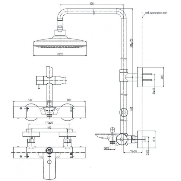 Sen cây Toto TBW01401AA/TBW02017A nhiệt độ