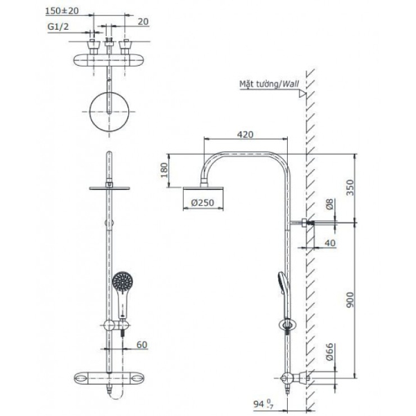 Sen cây TOTO TX454SFV2BRN nhiệt độ