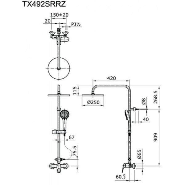 Sen cây TOTO TX492SRRZ nóng lạnh